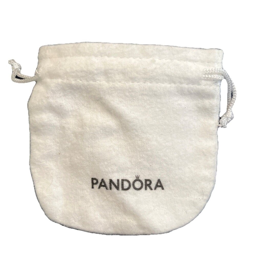 New Authentic Pandora White Pouch / Bag / Cleaning Cloth Charm / Ring / Bangle